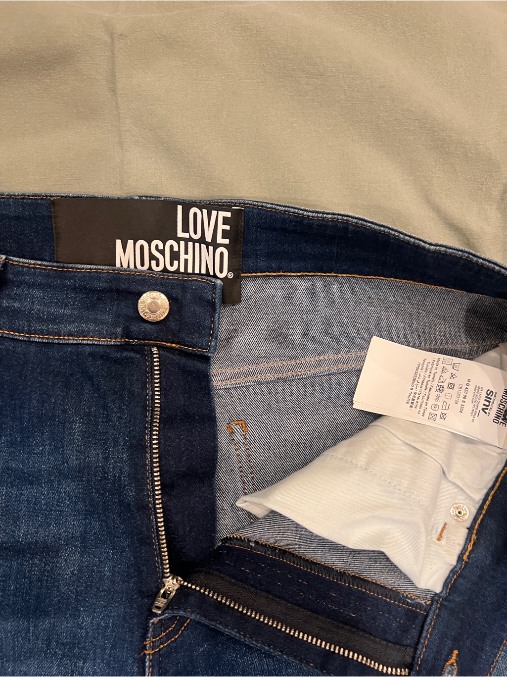 Love Moschino Men's Dark Blue Denim Slim Jeans
